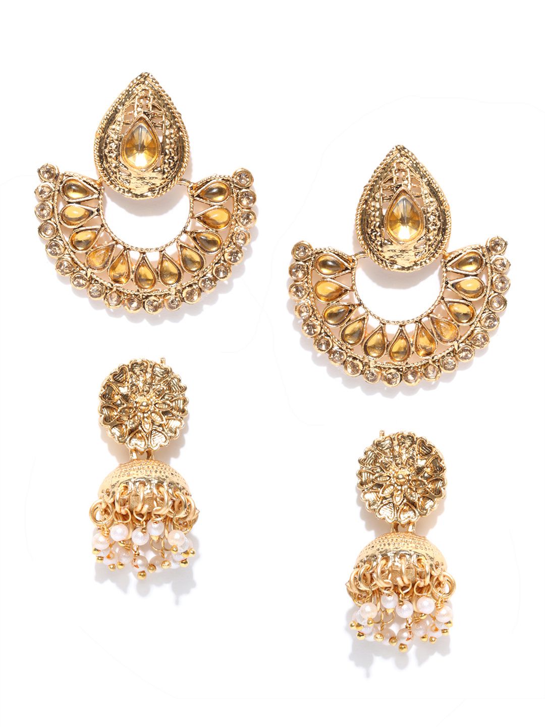 Zaveri Pearls Set of 2 Drop Earrings Price in India