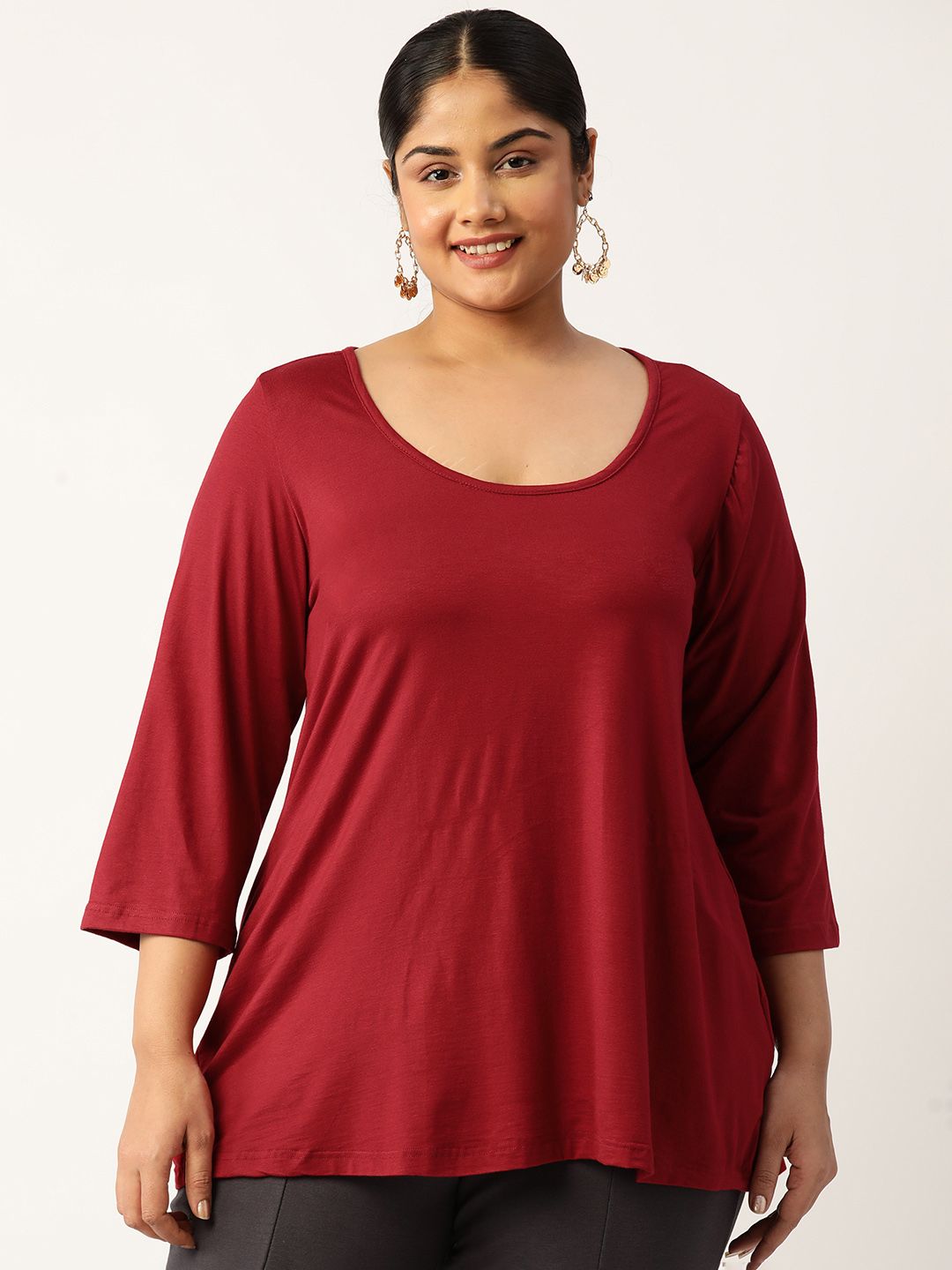 theRebelinme Plus Size Knitted Longline Top With Tie-Ups Detail Price in India
