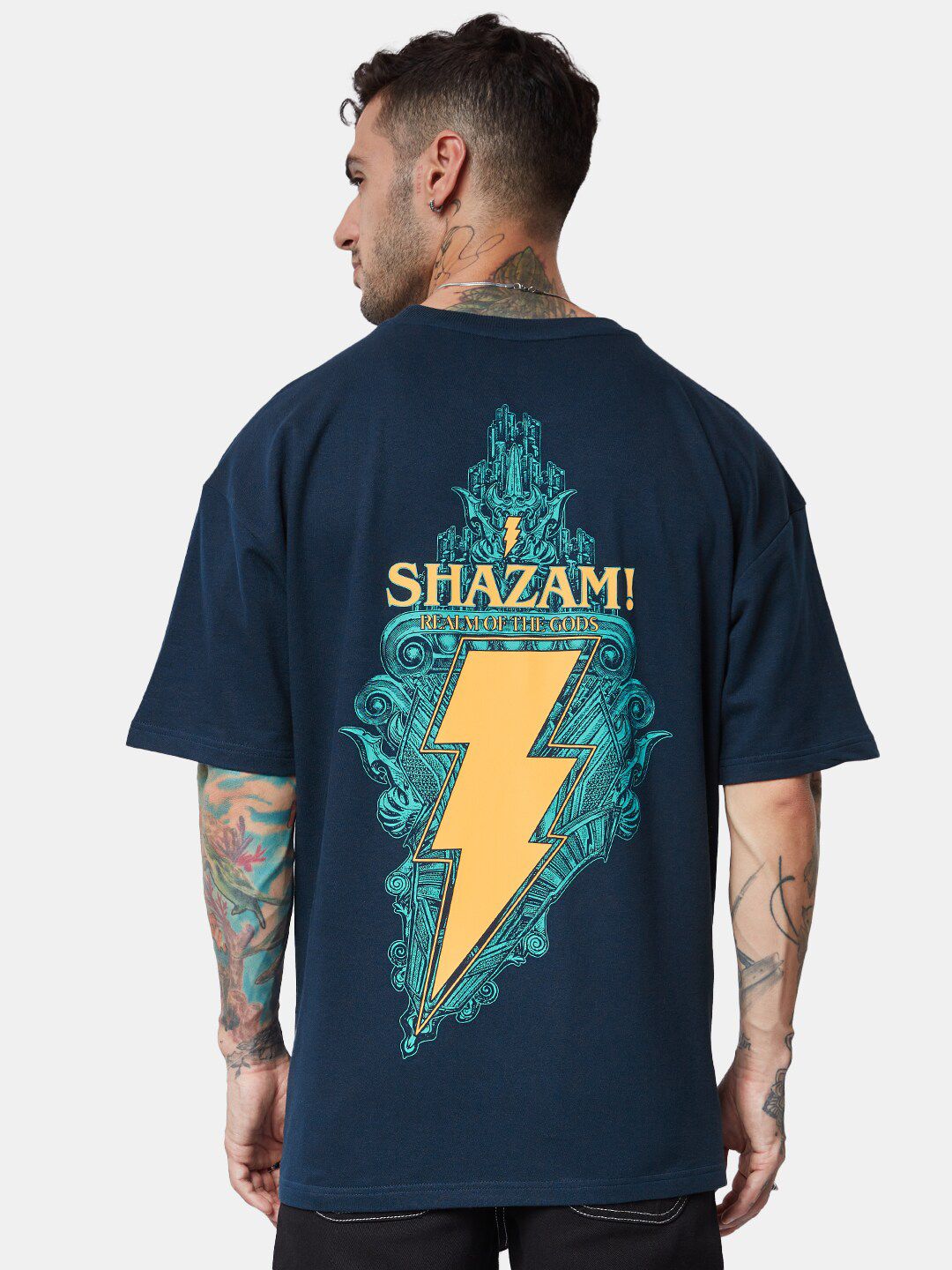 Buy The Souled Store Men Oversized Shazam Teal Tshirts - Tshirts