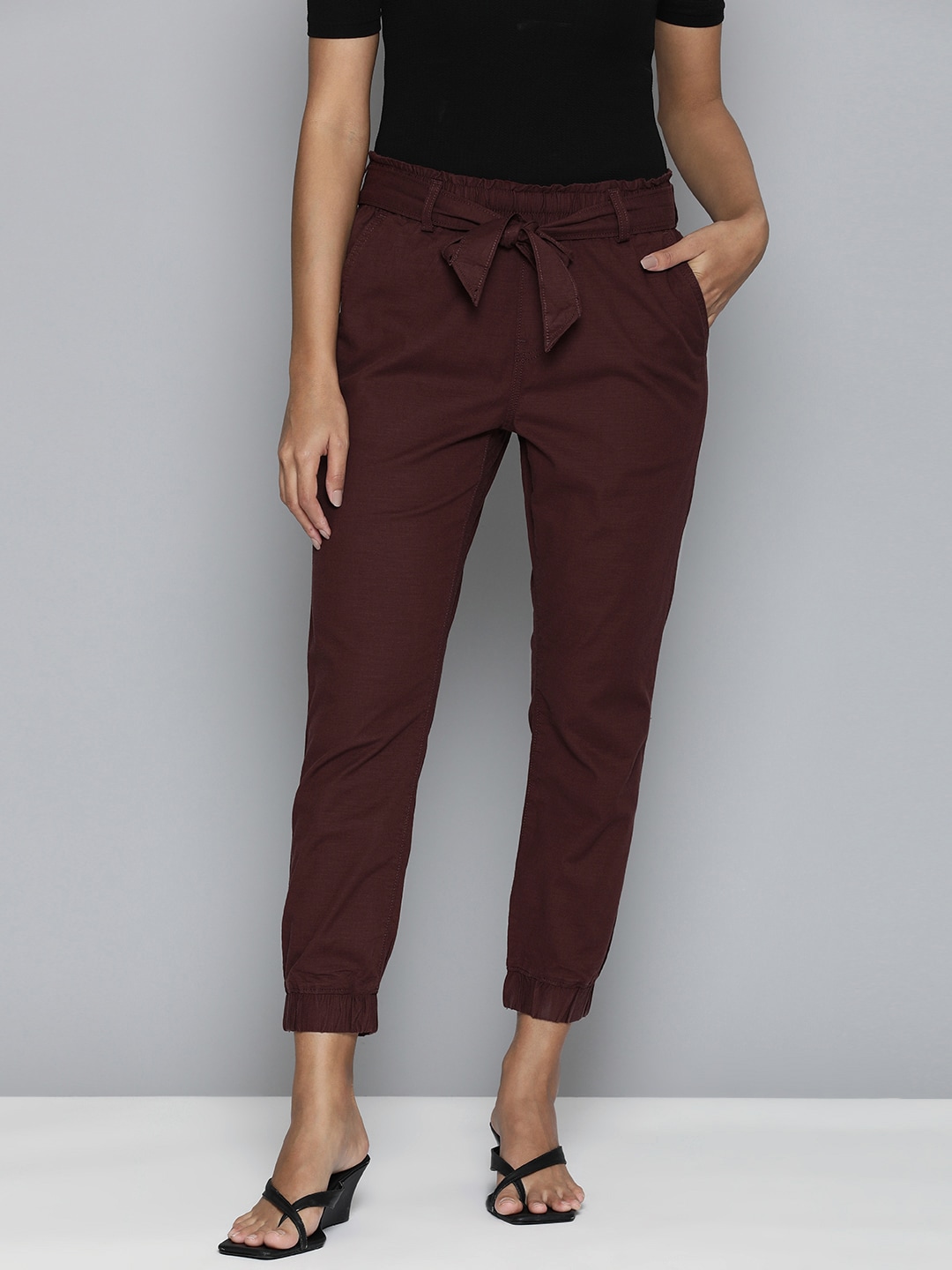 Levis Women Mid-Rise Joggers With Same Fabric Belt Price in India
