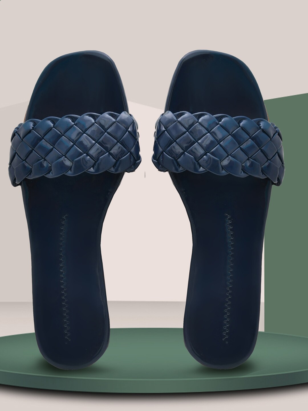 OLIVE MIST Woven Design Open Toe Flats Price in India