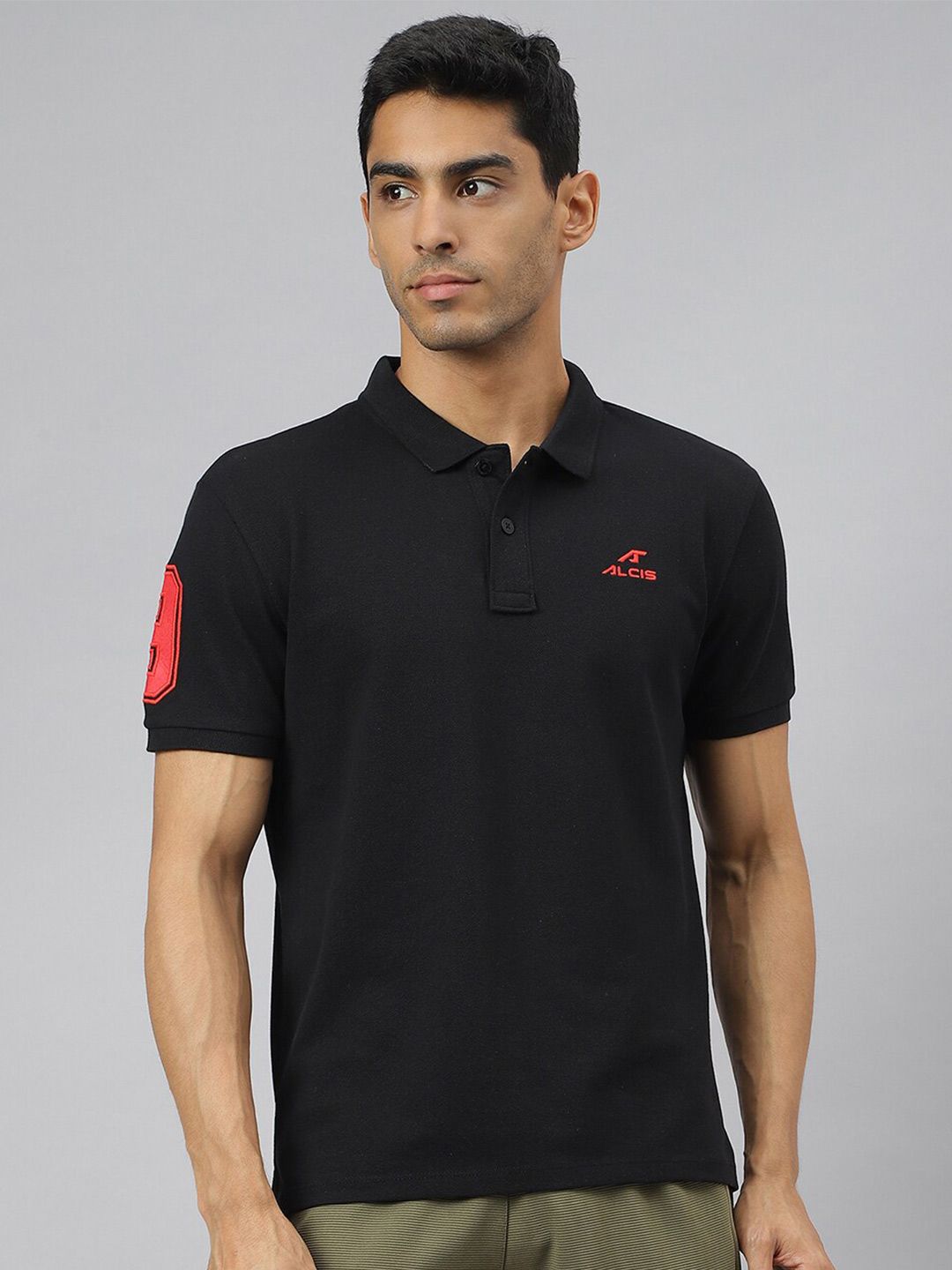 Alcis Men Soft-Touch Regular-Fit Varsity Athleisure Polo T-Shirt