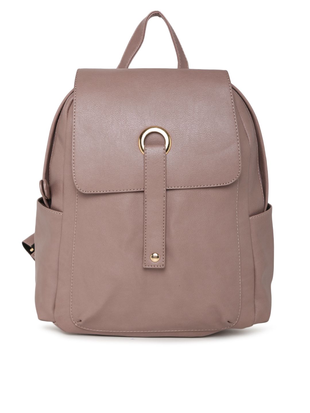 DressBerry Women Pink Solid Backpack Price in India