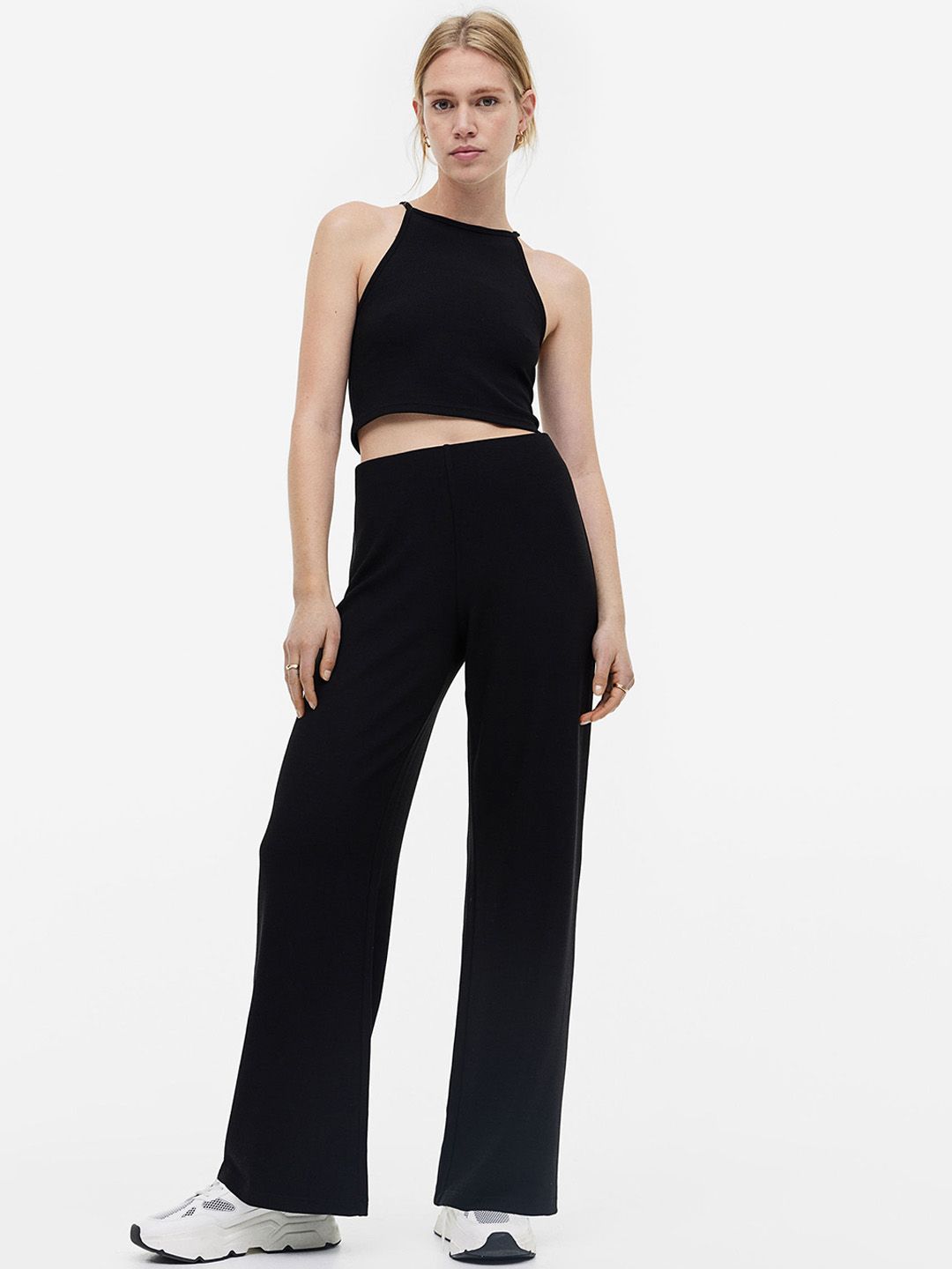 H&M Women Ribbed Jersey Trousers Price in India