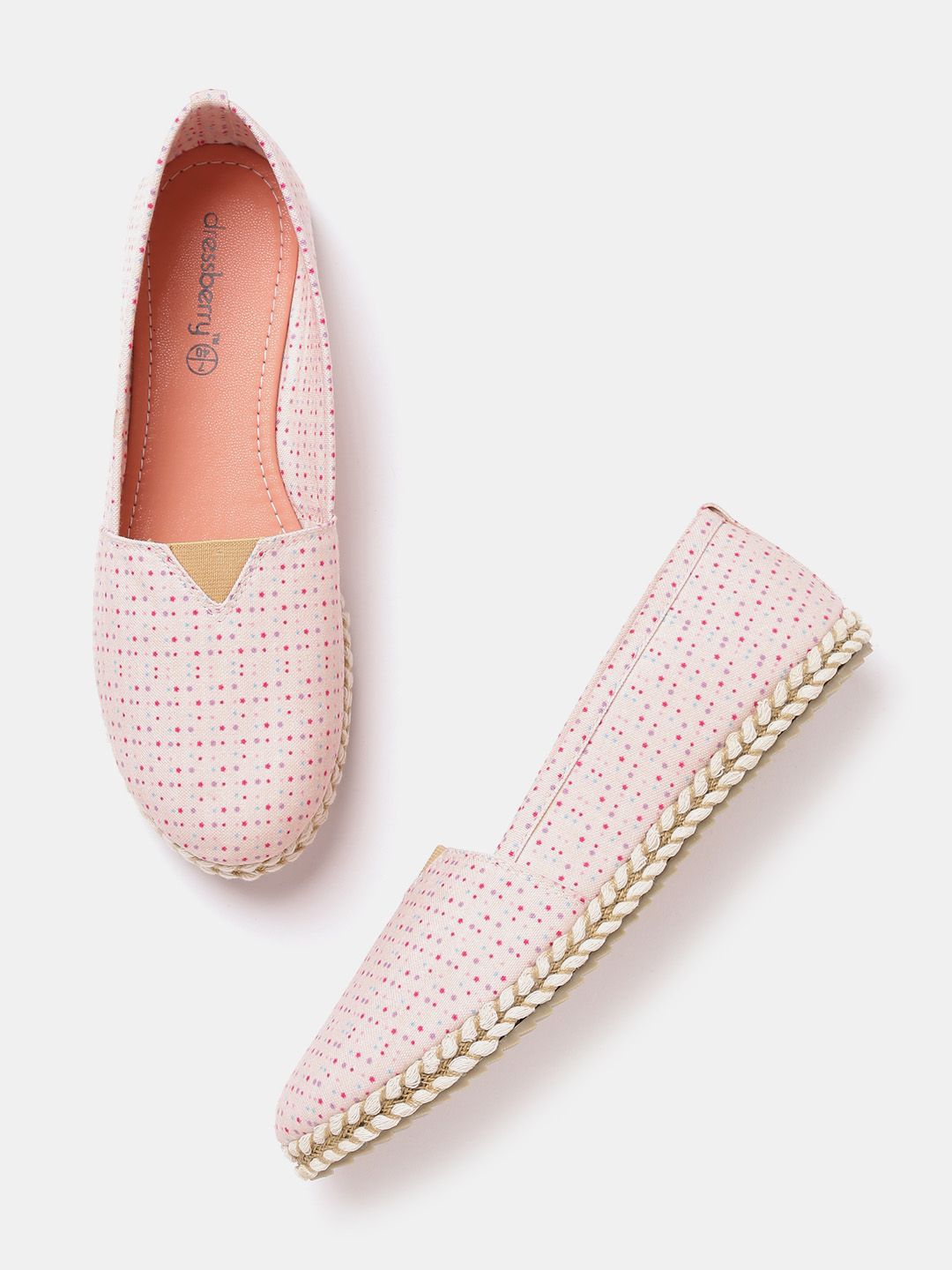 DressBerry Women Pink Printed Espadrilles Price in India