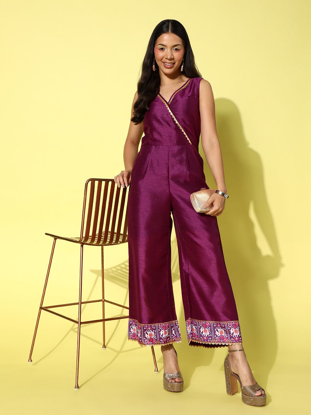 Ahalyaa Solid Basic Jumpsuit Price in India