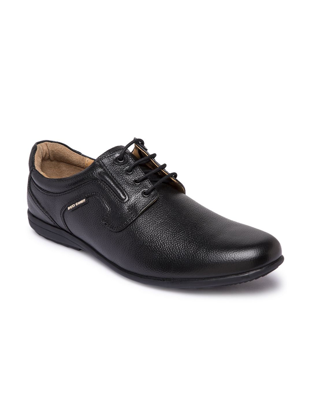 Red Chief Men Black Genuine Leather Formal Derbys