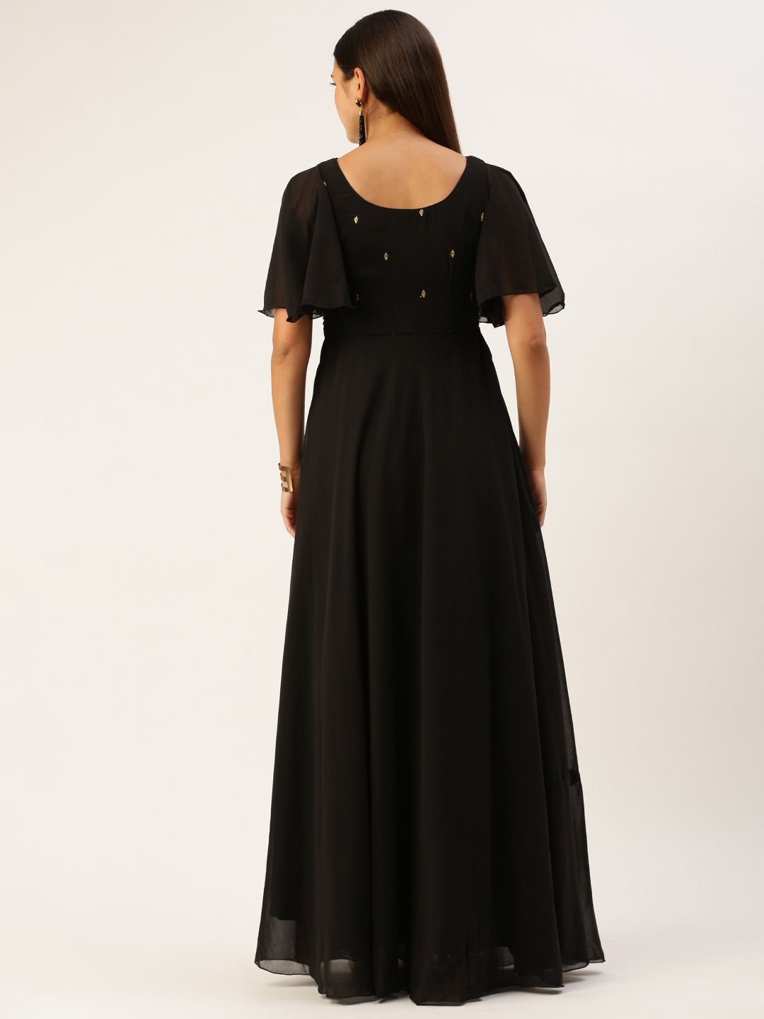 Buy Ethnovog Georgette Embellished Embroidered Maxi Gown Dress - Ethnic  Dresses for Women 22443614 | Myntra
