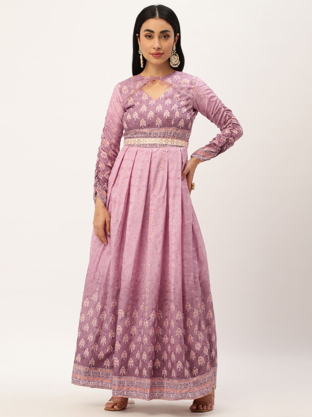 Ethnovog Ethnic Motifs Print Maxi Dress Price in India