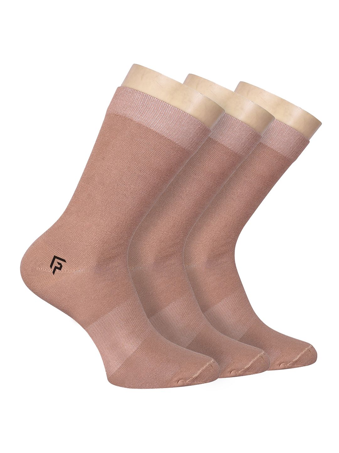 FOOTPRINTS FOOTPRINT Men 3 Pairs Anti Odour Organic Cotton Calf-Length Solid Bamboo Formal Socks