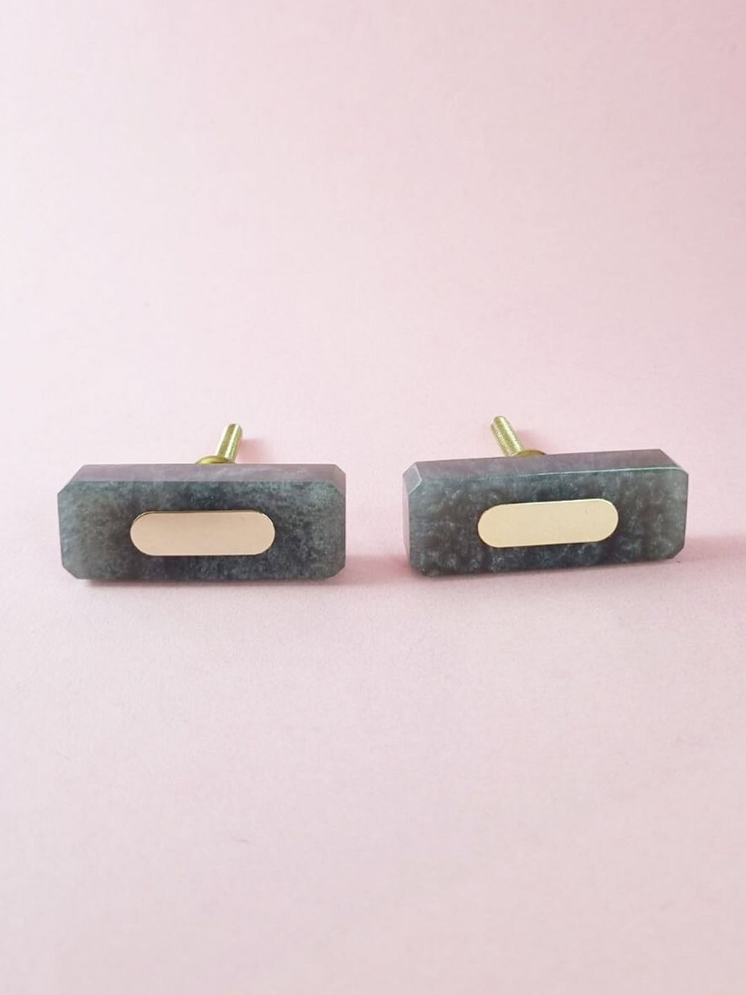 Folkstorys Verdant 2-Pieces Black Marble Drawer Knobs
