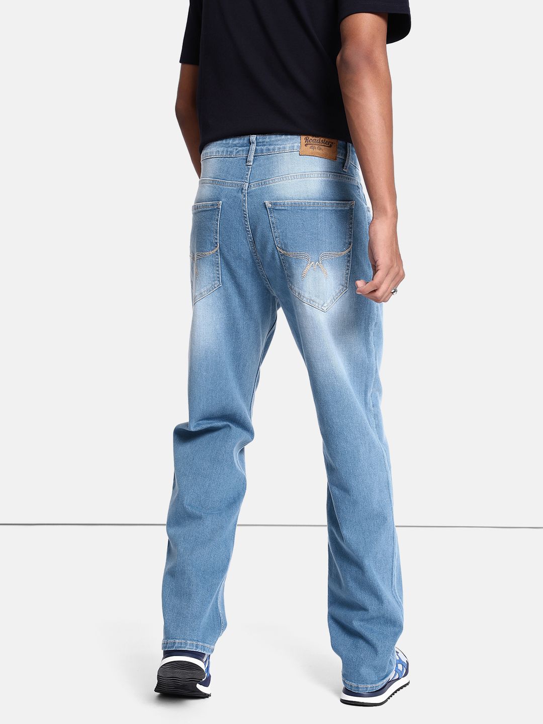 Buy The Roadster Life Co. Men Sky Blue Heavy Fade Stretchable