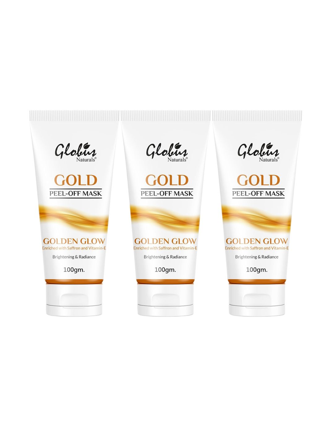 Globus naturals Gold Set Of 3 Peel Off Mask With Vitamin-E Saffron Aloe Vera & Turmeric