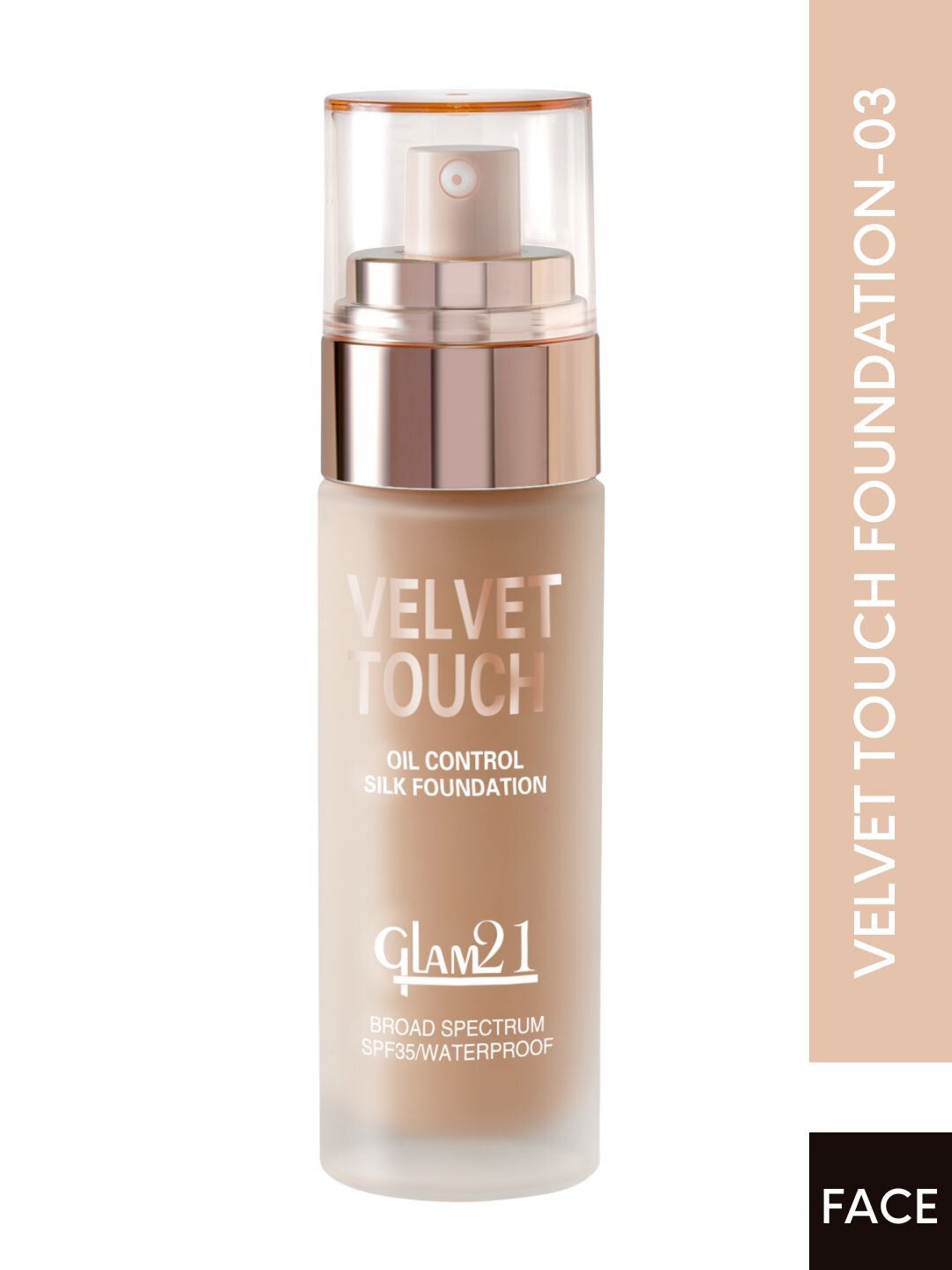 GLAM21 Velvet Touch Oil Control & Long Lasting Silk Foundation SPF 35 - 50gm Beige 03