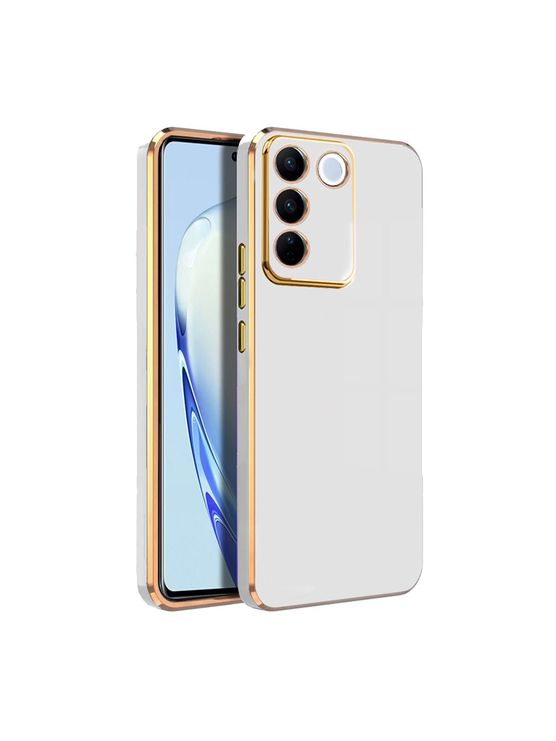 Karwan Vivo V27 Pro Electroplated Chrome 6D Phone Back Case