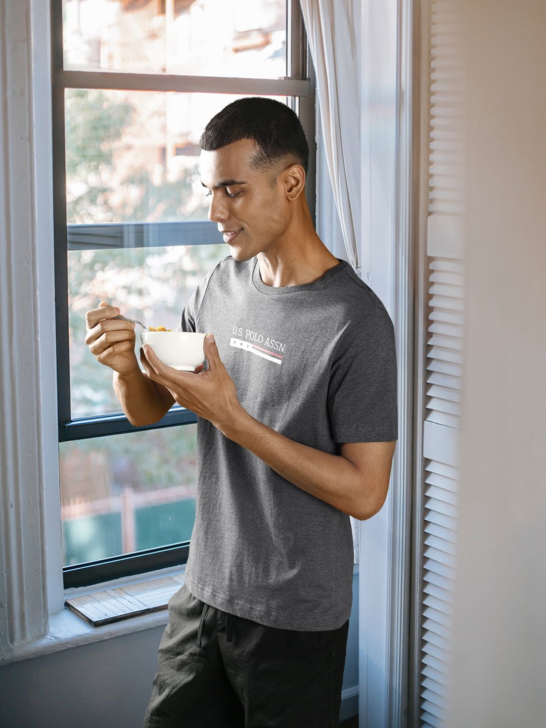 U.S. Polo Assn. Printed Pure Cotton Lounge T-shirts