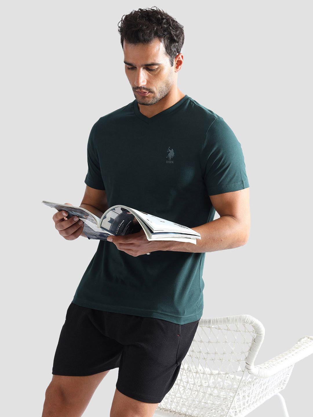 U.S. Polo Assn. Pure Cotton V-Neck Lounge T-shirt