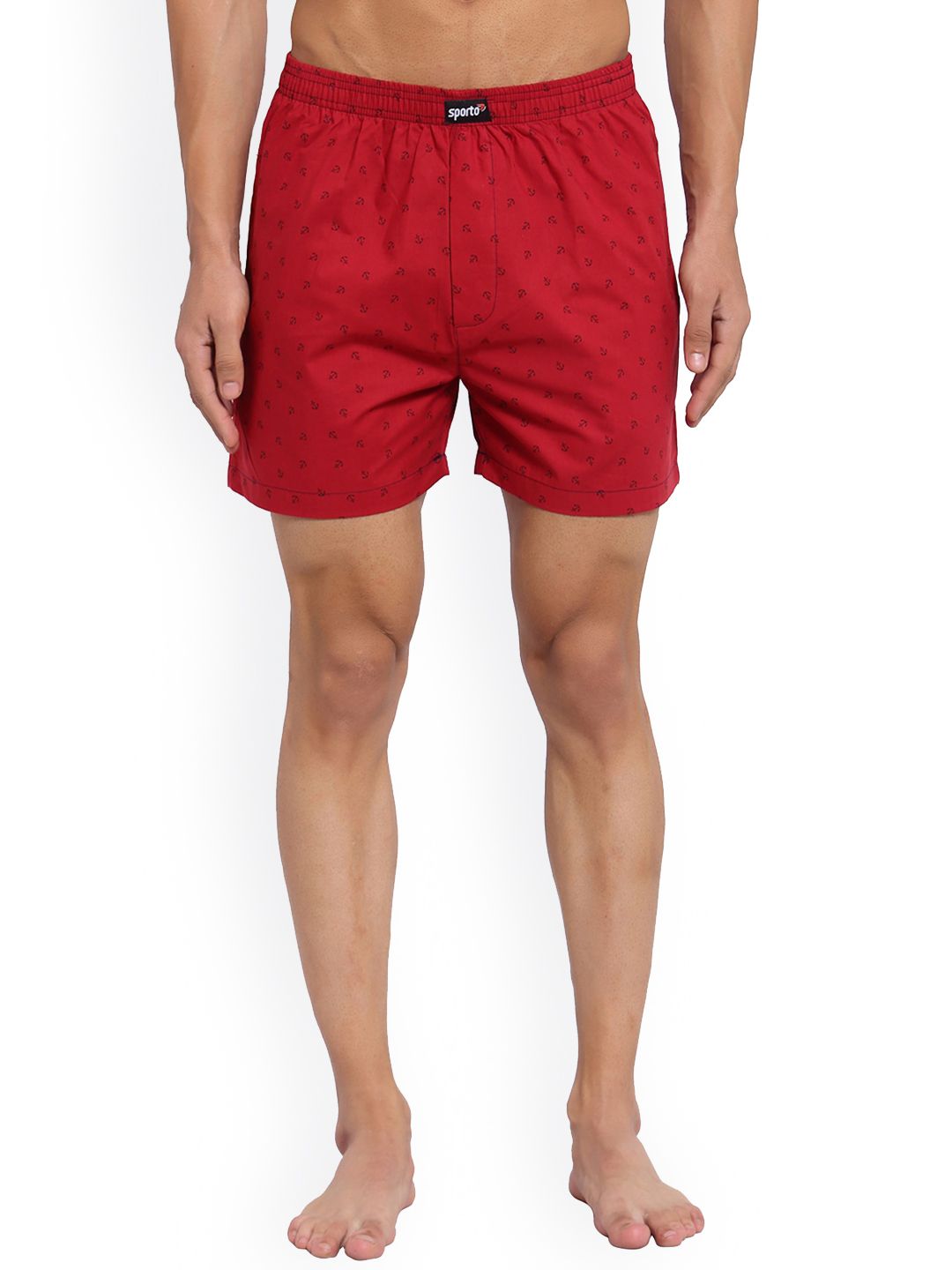SPORTO Men Printed Mid-Rise Shorts