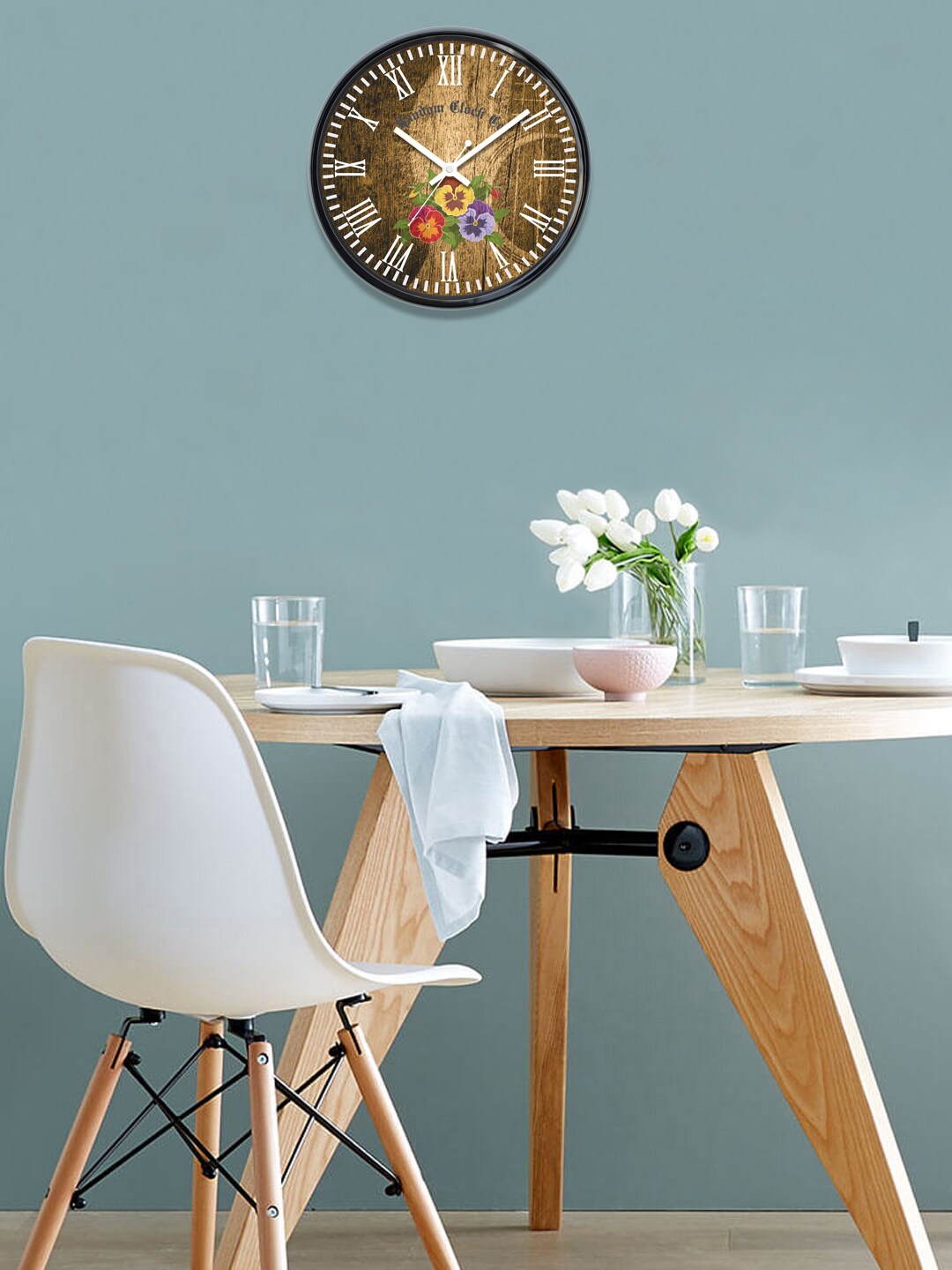 RANDOM Brown Printed Analogue 30.5 cm Wall Clock Price in India