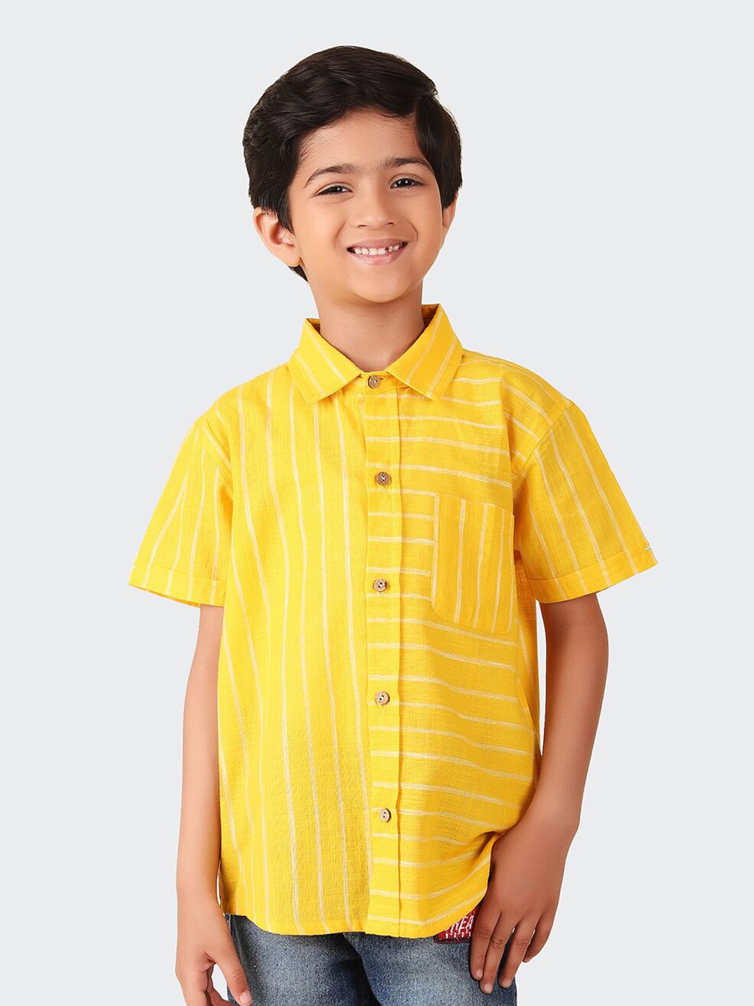 Fabindia Boys Striped Cotton Casual Shirt
