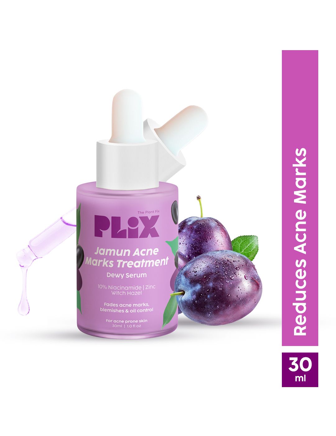 PLIX THE PLANT FIX Jamun Acne Marks Treatment Dewy Serum with Niacinamide - 30 ml