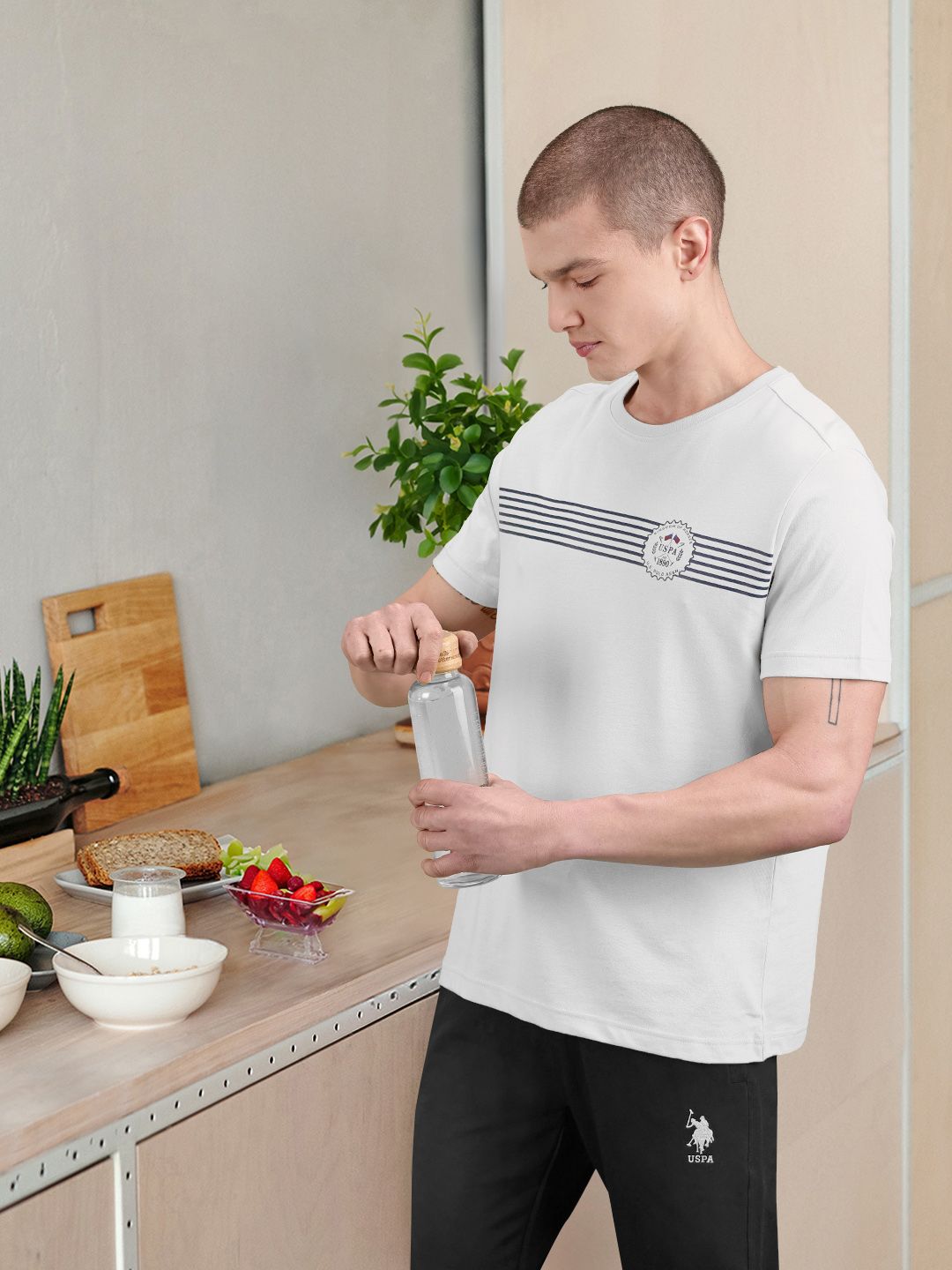 U.S. Polo Assn. Men Striped Lounge T-shirt