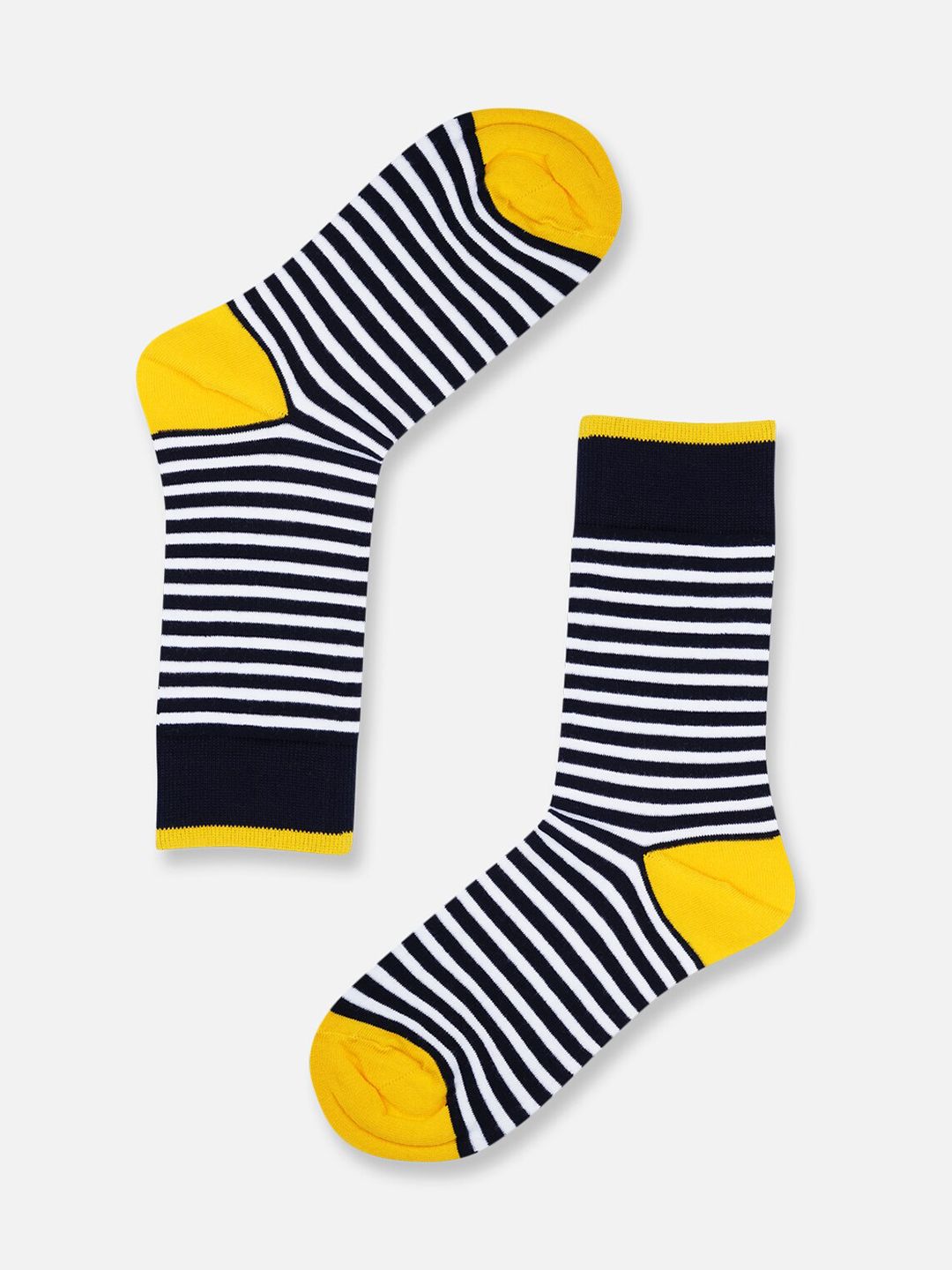 TOFFCRAFT Men Striped Cotton Calf Length Socks