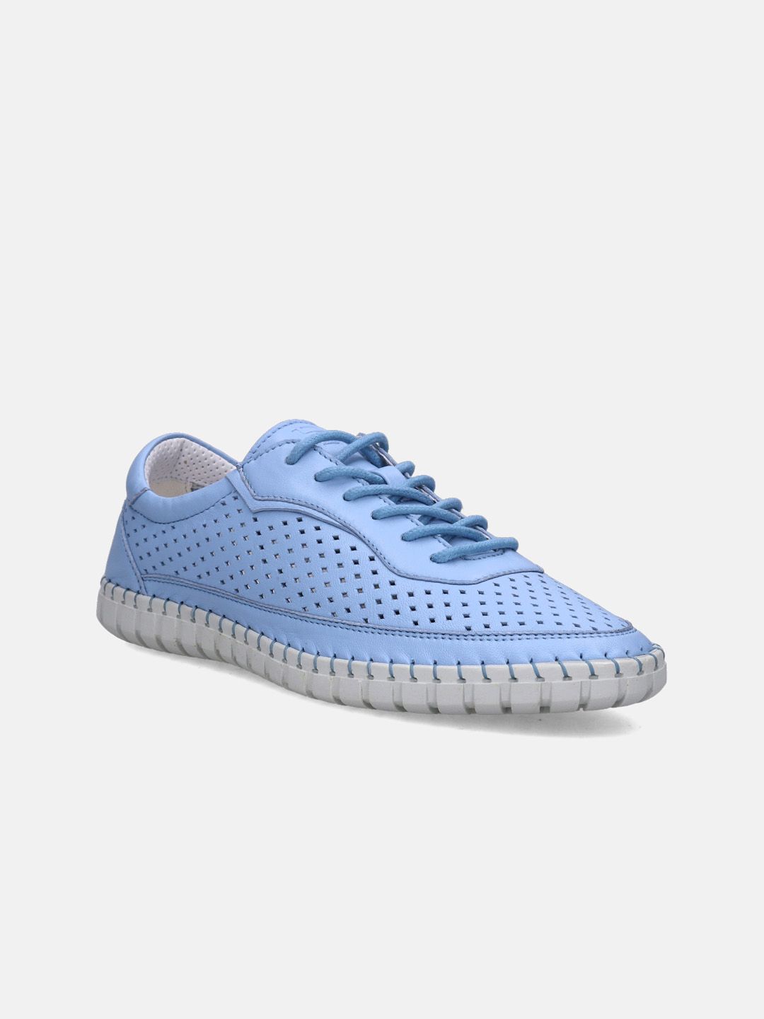 BAGATT Women Blue Perforations Leather Sneakers Price in India