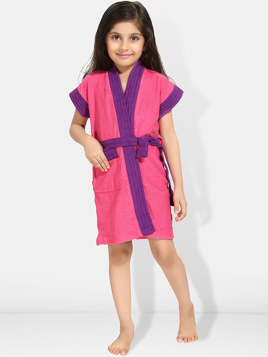 Be You Girls Terry Cotton Water Absorbent Bath Robe With Belt