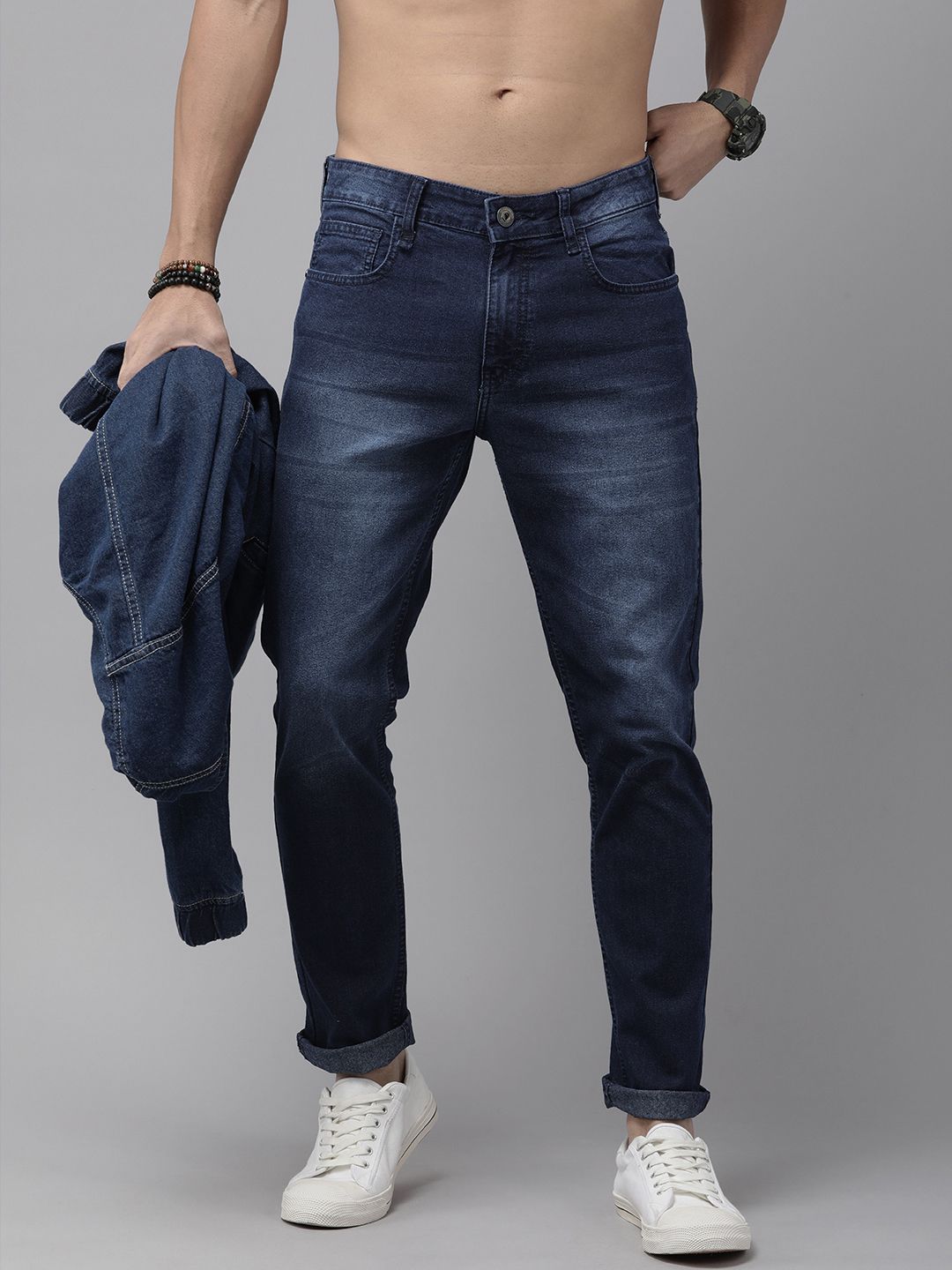 The Roadster Lifestyle Co. Men Slim Fit Light Fade Stretchable Jeans