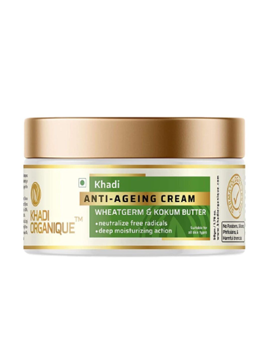 Khadi Organique Anti-Aging Face Moisturizing Cream with Wheatgerm & Kokum Butter - 50 g