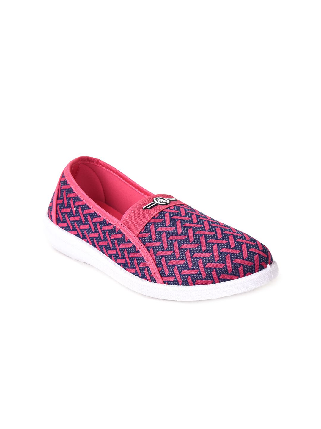 Ajanta Women Woven Design Lightweight Comfort Insole Contrast Sole Slip-On Sneakers Price in India