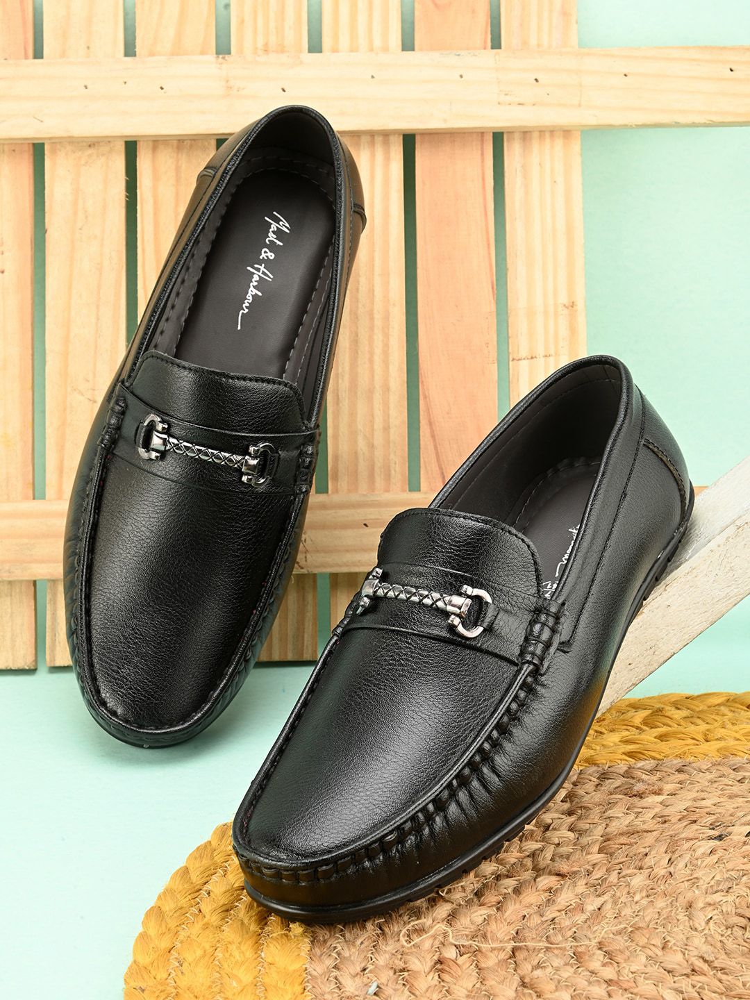 Mast & Harbour Men Black Lightweight Casual Loafers