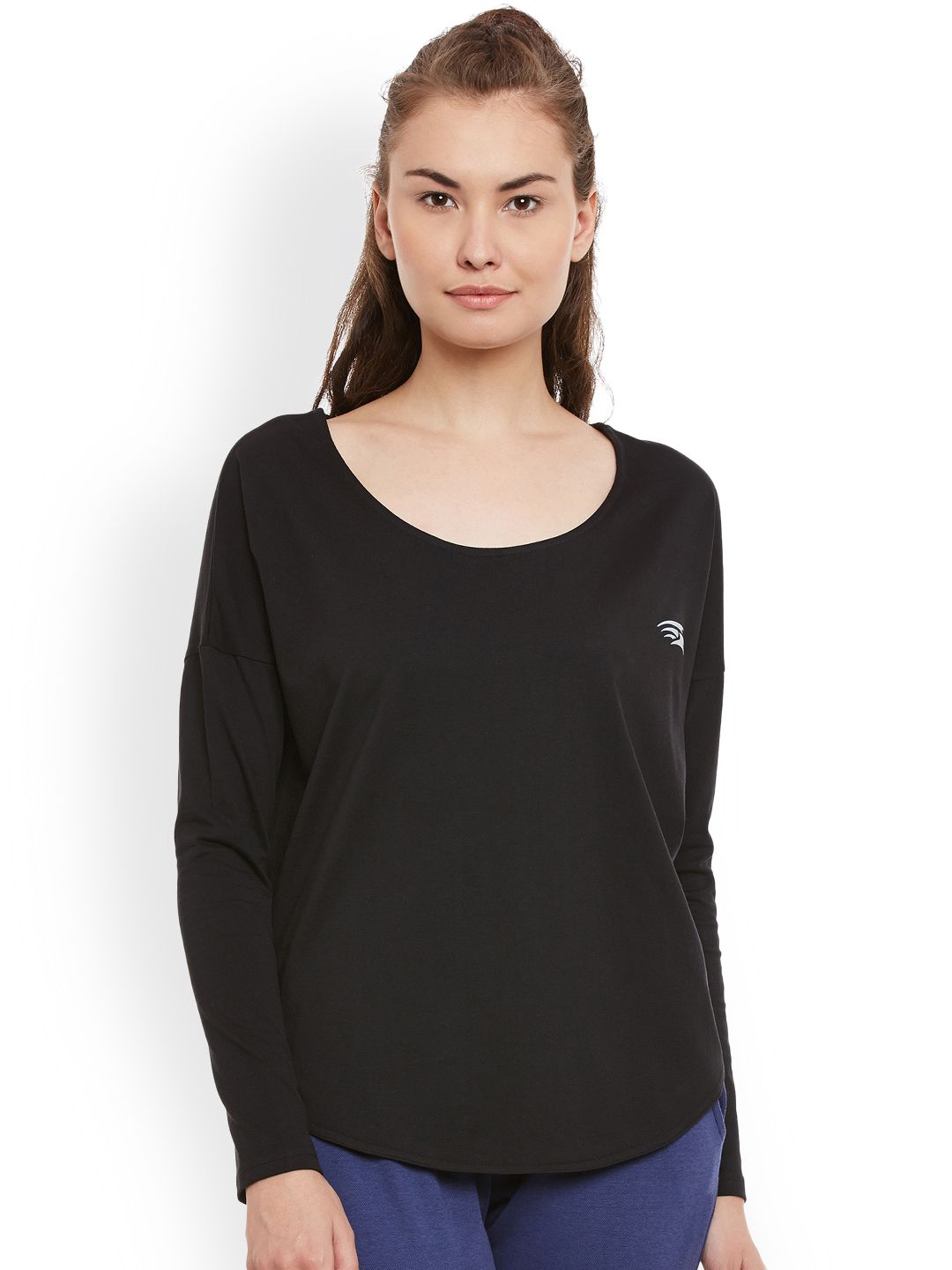 PERF Women Black Solid Round Neck T-shirt Price in India