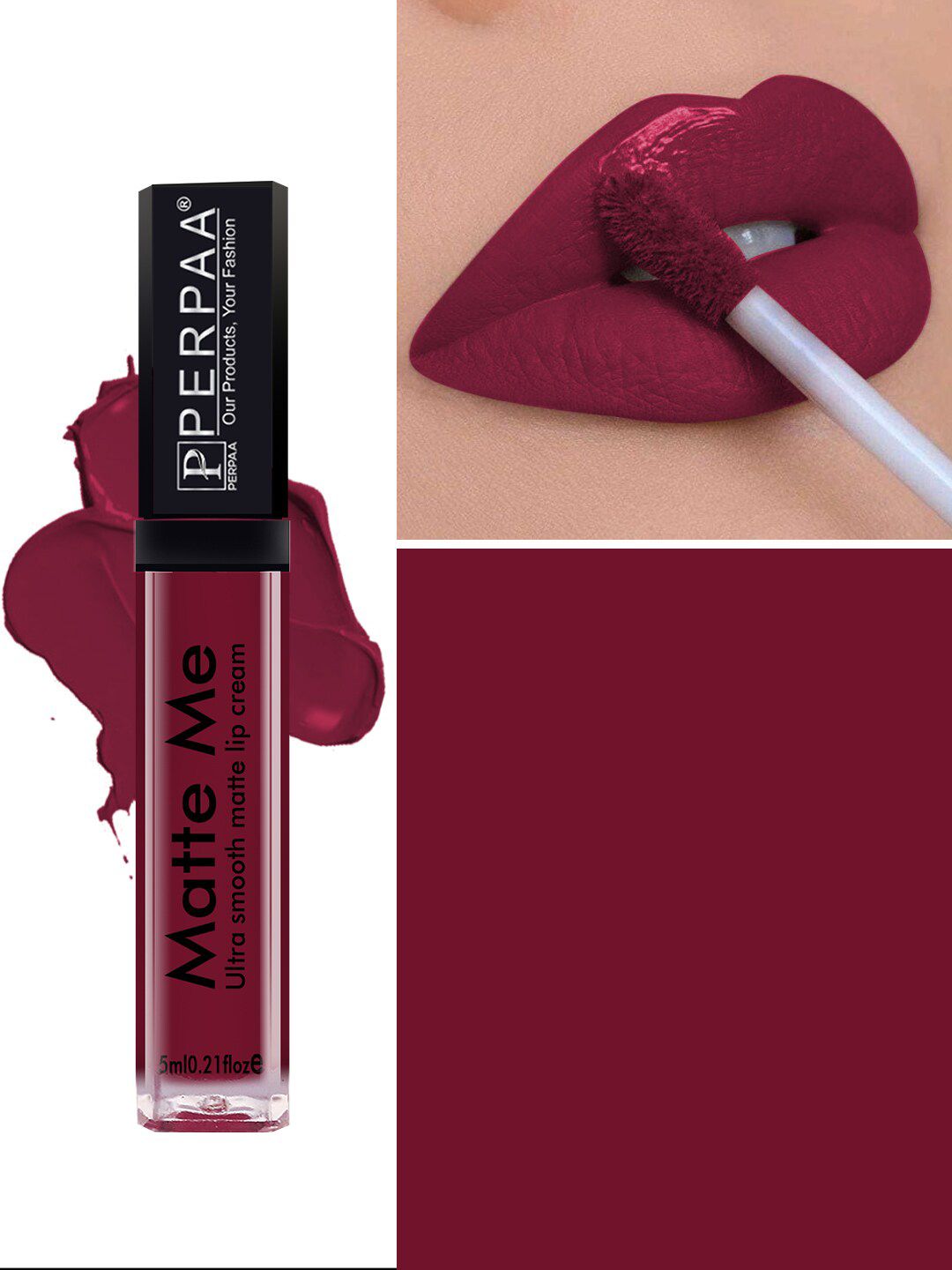 PERPAA Matte Me Ultra Smooth One Stroke Matte Liquid Lipstick 5ml - Maroon Berry 109