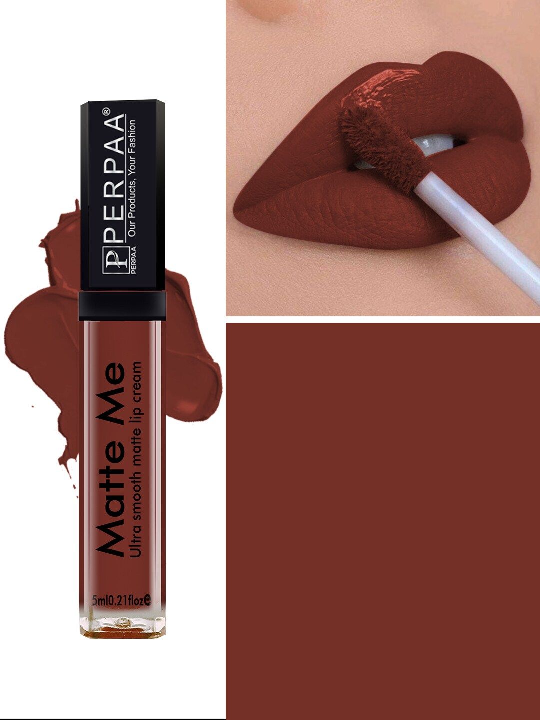 PERPAA Matte Me Ultra Smooth One Stroke Matte Liquid Lipstick 5ml - Brown Wood 116