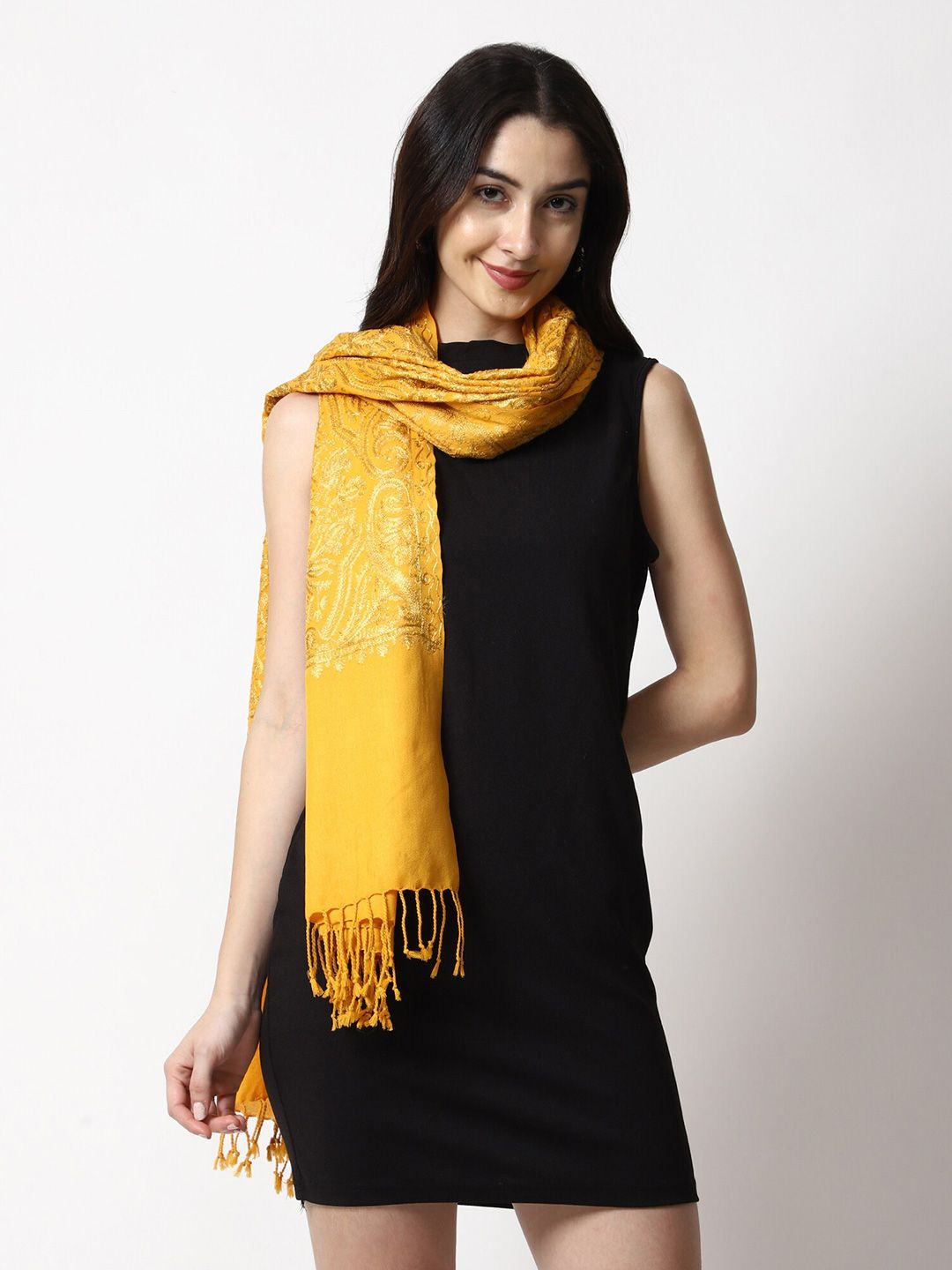 Buy SWI Stylish Women Embroidered Zari Wool Stole - Stoles for