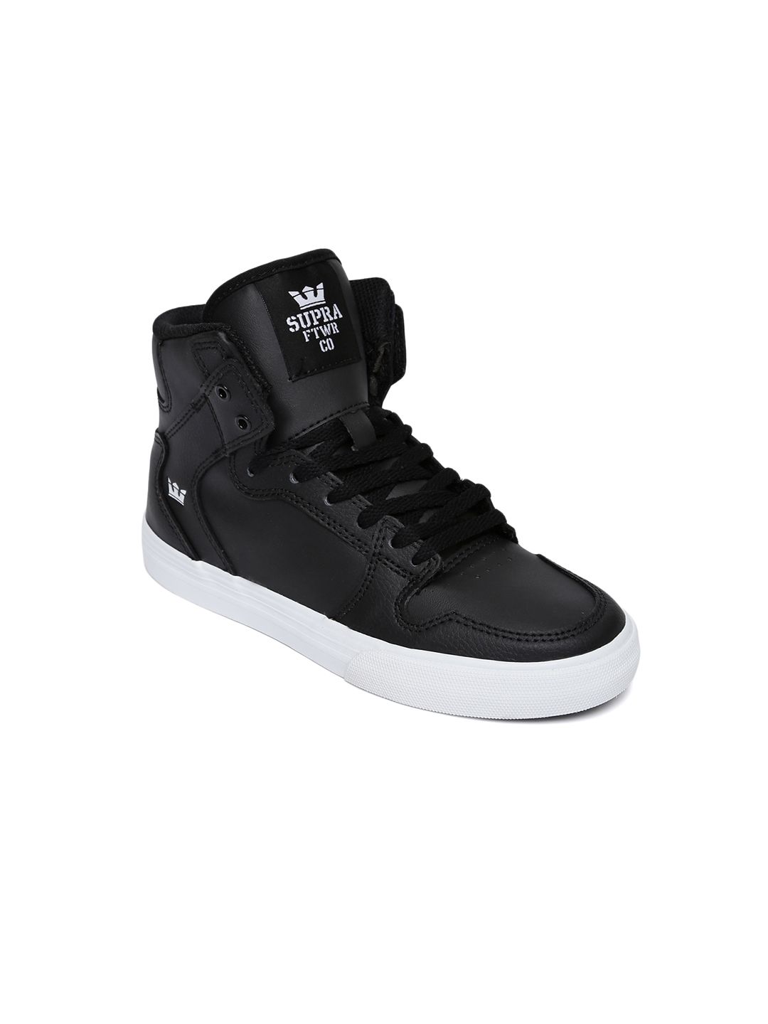 supbros  Buy Supra Men Black Solid SKYTOP Leather Sneakers - Casual Shoes