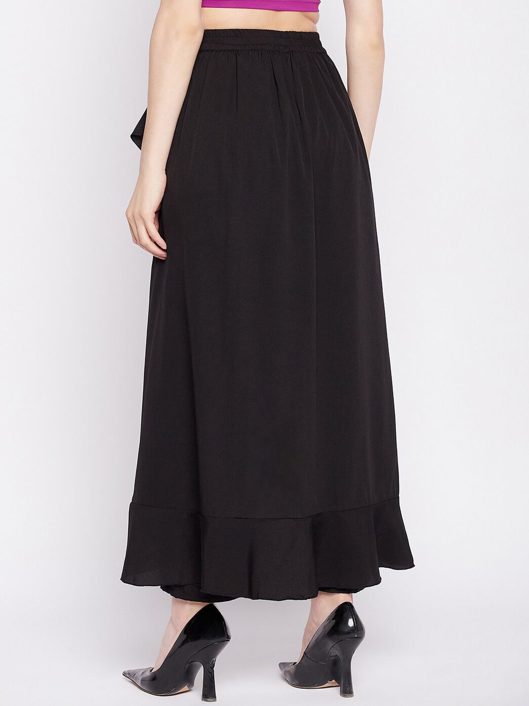 Buy NABIA Ruffled Flared Maxi Skirt With Attached Trousers
