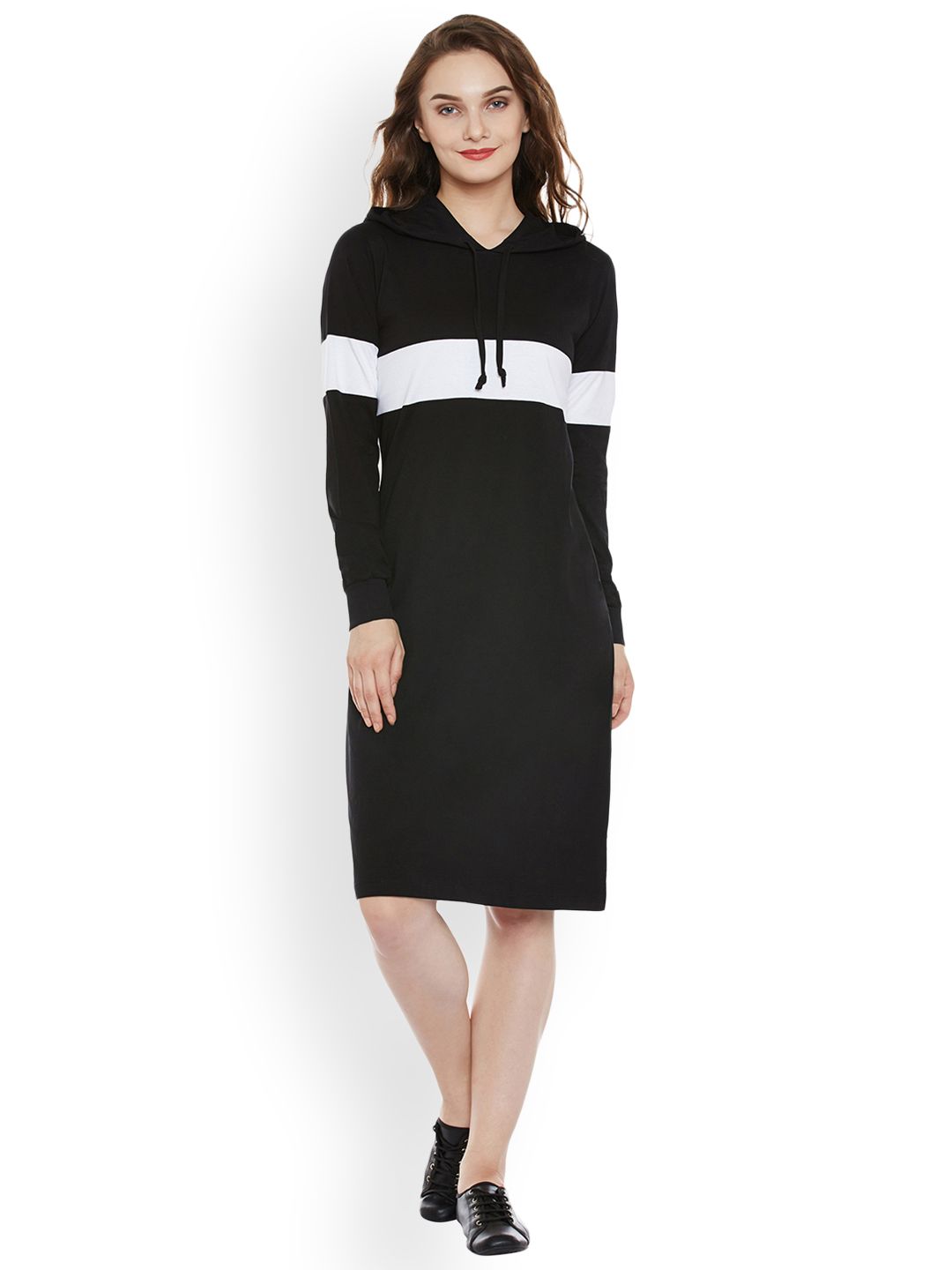 Miss Chase Women Black Solid T-shirt Dress Price in India