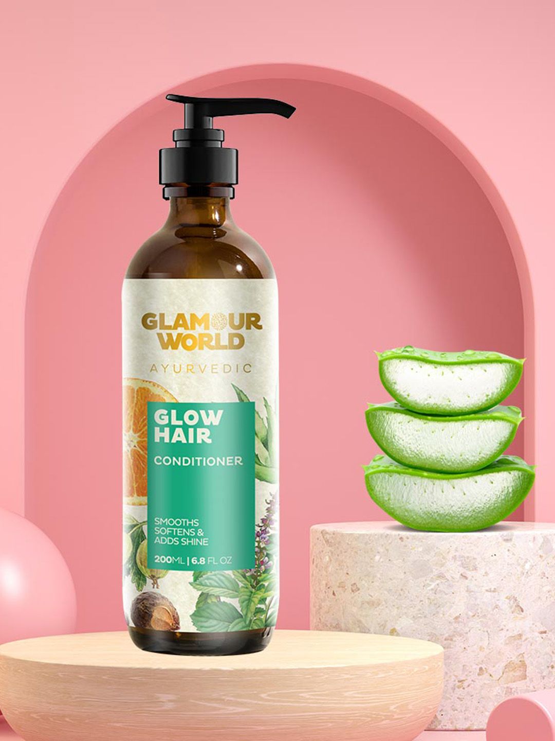 Glamour World Ayurvedic Glow Hair Conditioner with Aloe Vera & Tulsi - 200ml