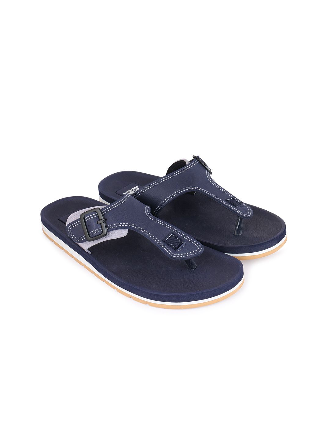 Adda Men Buckled Rubber Thong Flip-Flops