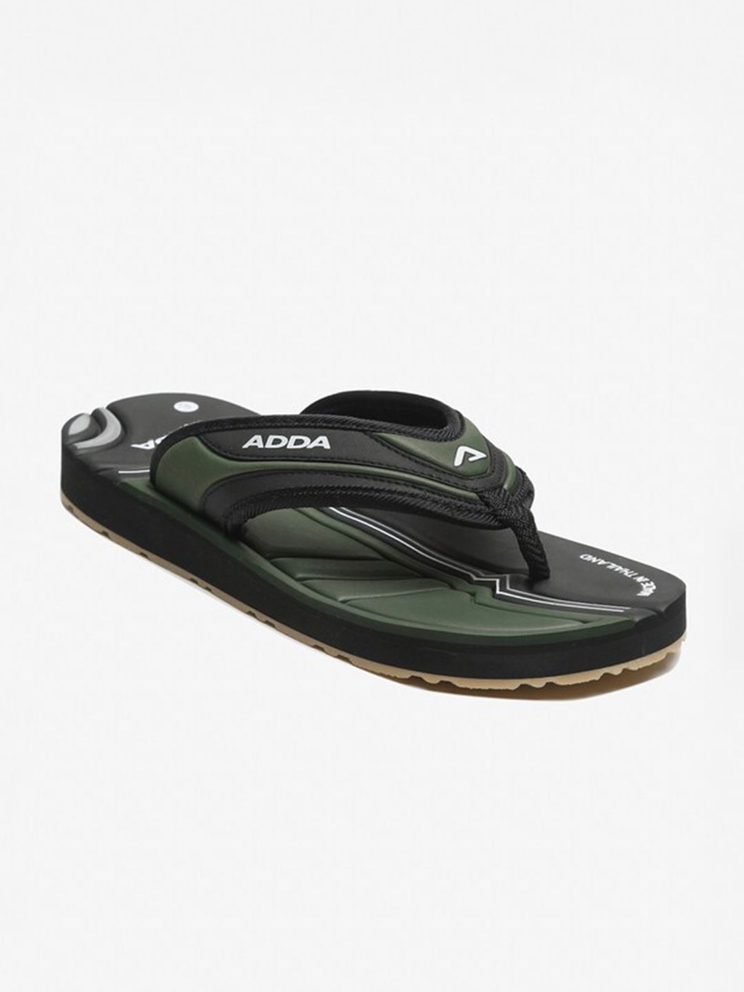 Adda Men T-Straps Printed Rubber Thong Flip-Flops