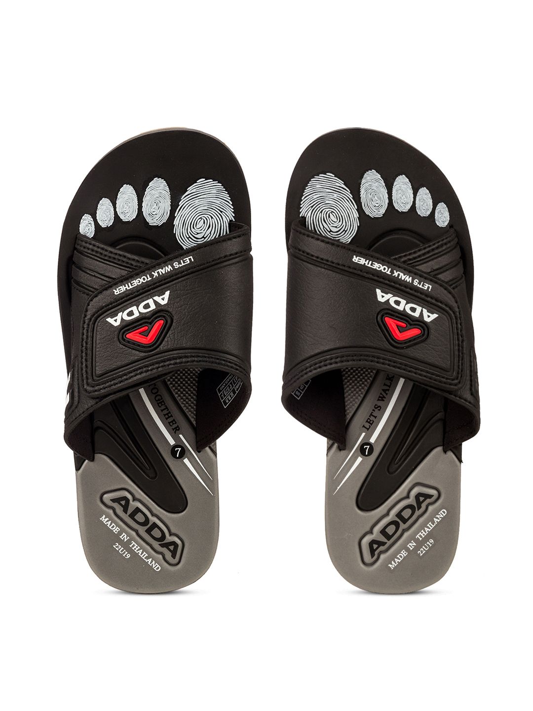 Adda Men Printed Velcro Closure  Sliders