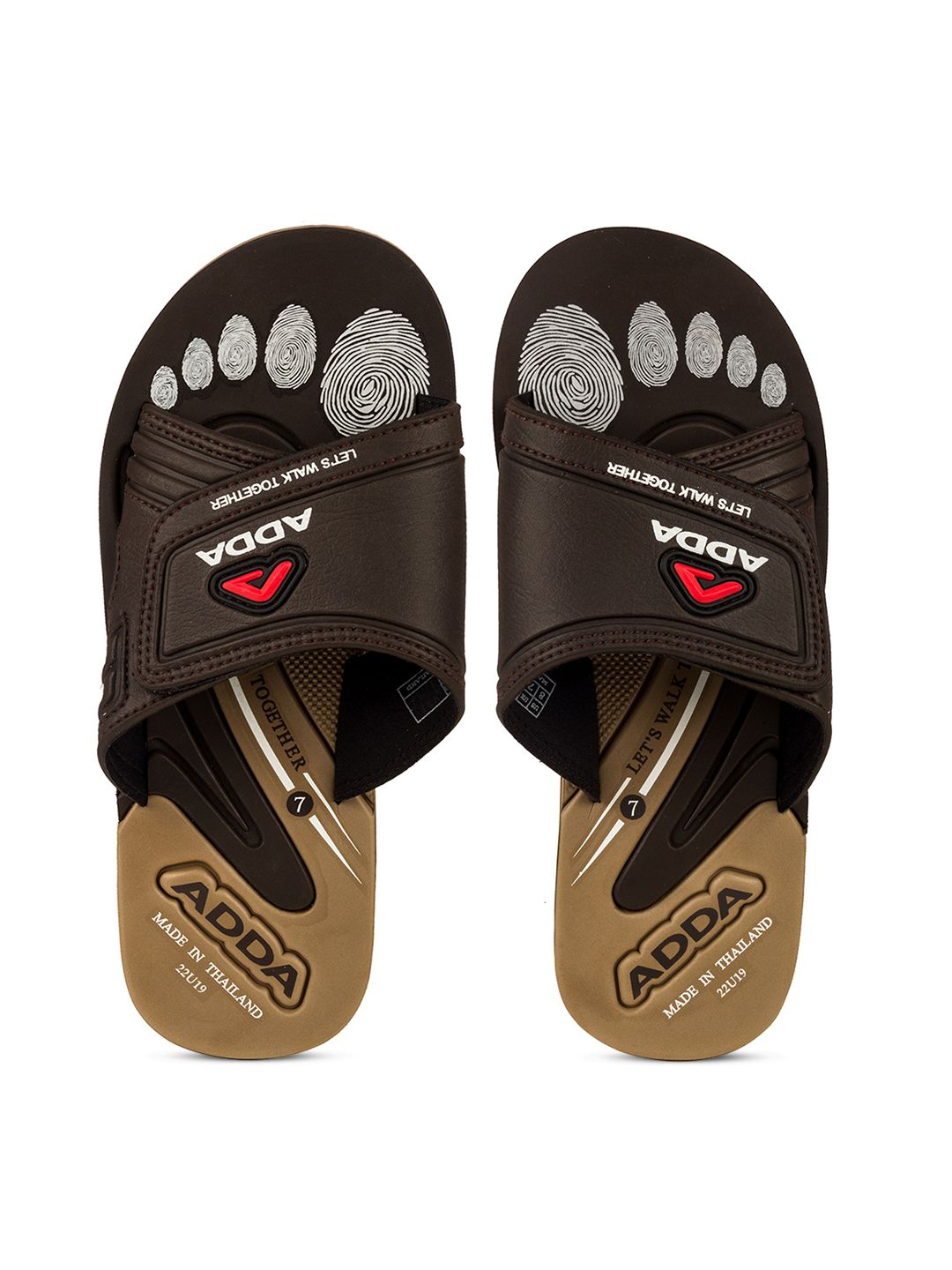 Adda Men Open Toe Slip On Rubber Sliders