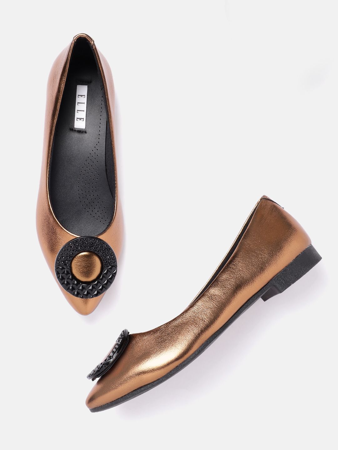 ELLE Women Ballerinas with Metallic Detail