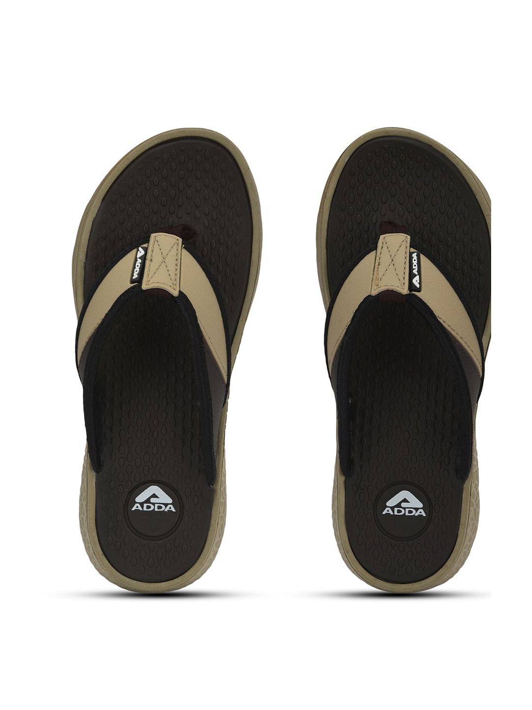 Adda Men Colourblocked Rubber Thong Flip-Flops