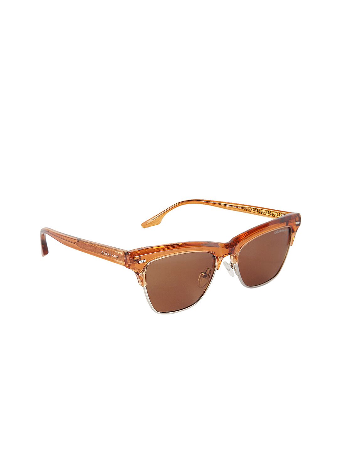 GIORDANO Women Polarised And UV Protected Lens Half Rim Oversized Sunglasses GA90313C03