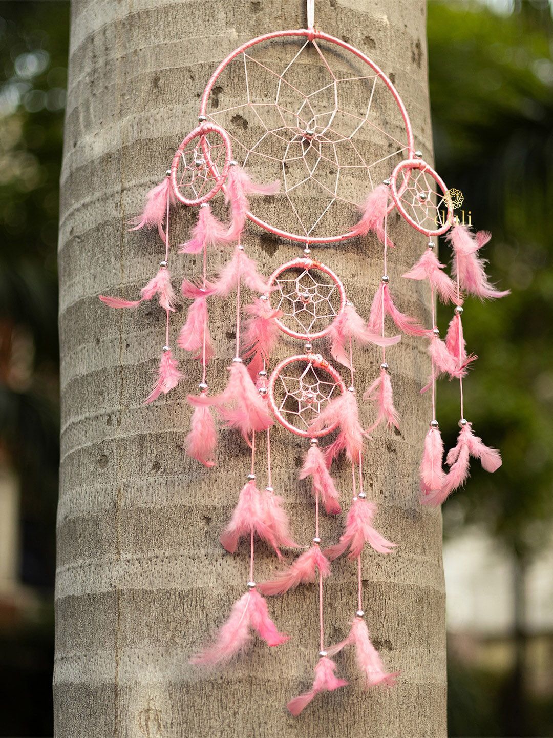Buy DULI Pink Hanging Dream Catcher with Lights - Windchimes for