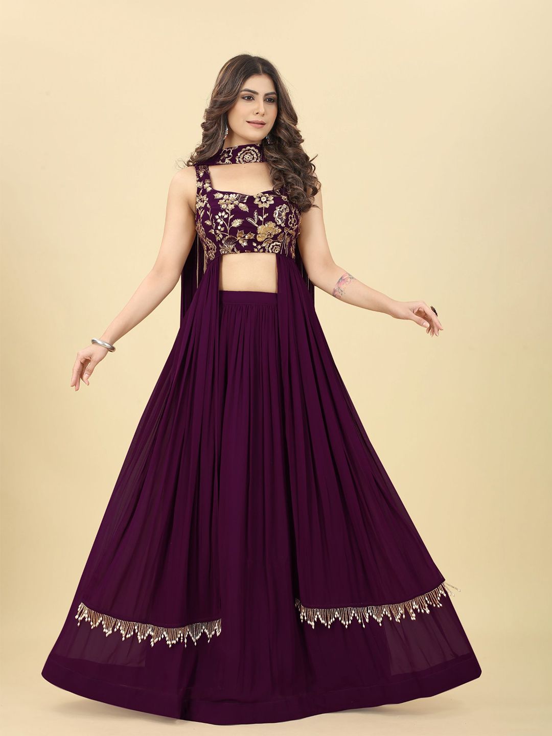 KALINI Embroidered Sequinned Ready to Wear Lehenga Choli With Dupatta Price in India